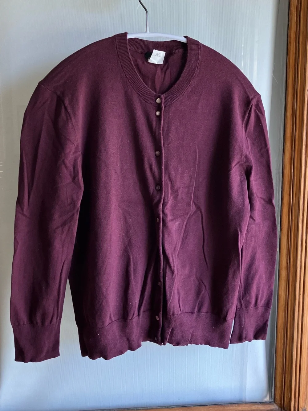 J. Crew Jackie Maroon Button-Front Cardigan